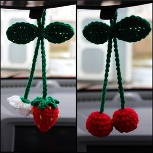 Handmade Cherry OR Strawberry Decorative Car Hanger